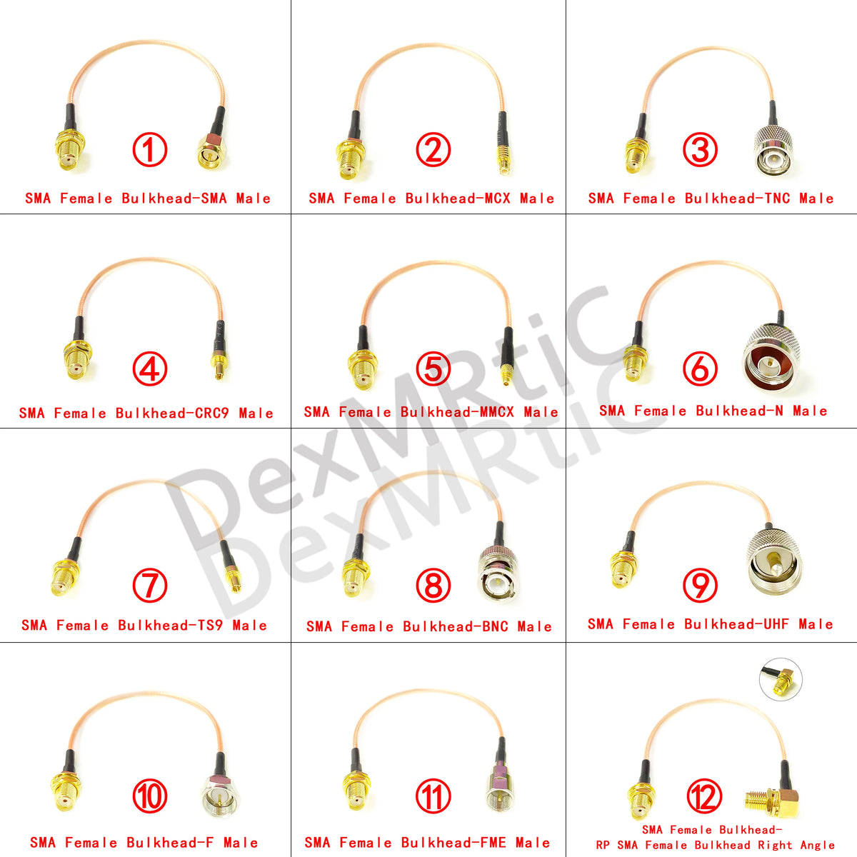 SMA Female Jack Nut To SMA N TNC BNC UHF MCX MMCX TS9 CRC9 Straight Pigtail Cable RG316 For WIFI Wireless 3G 4G Modem NEW