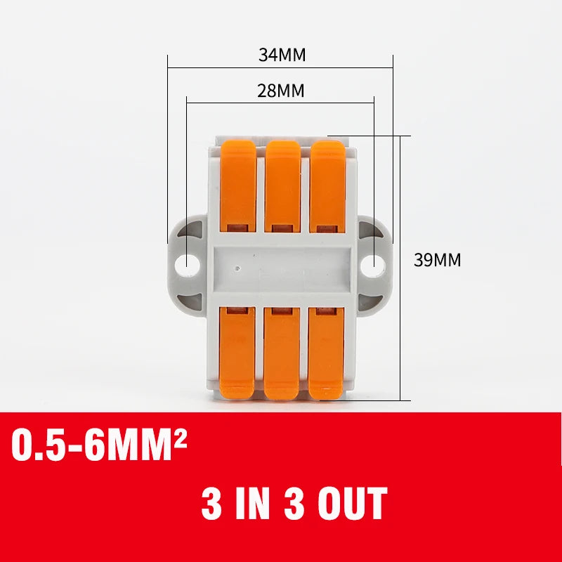 Wire Connector 2/3/4/5/6 Pin Universal Docking Fast Wiring Conductors Push-in Terminal Block Cable Splitter High Power Connector