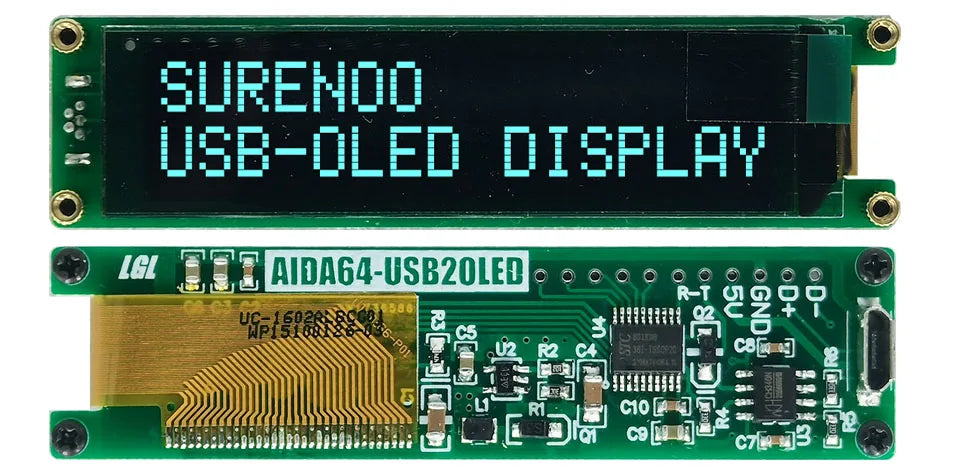 LCD2USB 1602 16X2 162 USB OLED Display LCD Module Screen Panel USB2LCD USB2OLED support AIDA64 for DIY PC