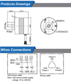 4000Rpm Brushless BLDC Motor 36V 46W 0.11N.m 2A 47mm Length BLDC 57BLS01 57mm 3-Phase 4-Poles Brushless Motor with Hall-Sensor