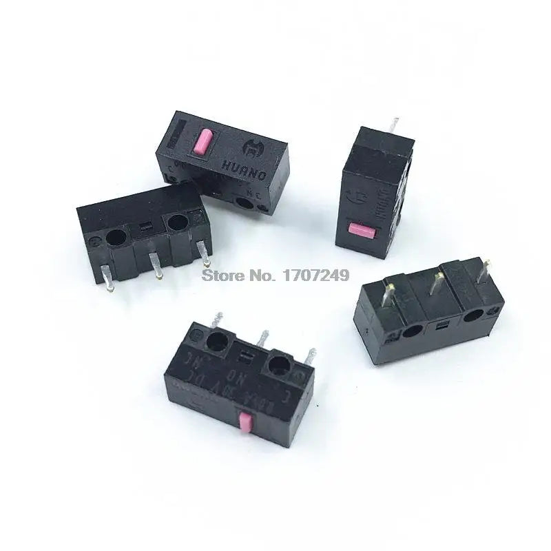 10Pcs HUANO Micro Switch Red Yellow Pink White Blue Green dot Blue Shell Pink Dot 80 million Mouse maintenance button switches