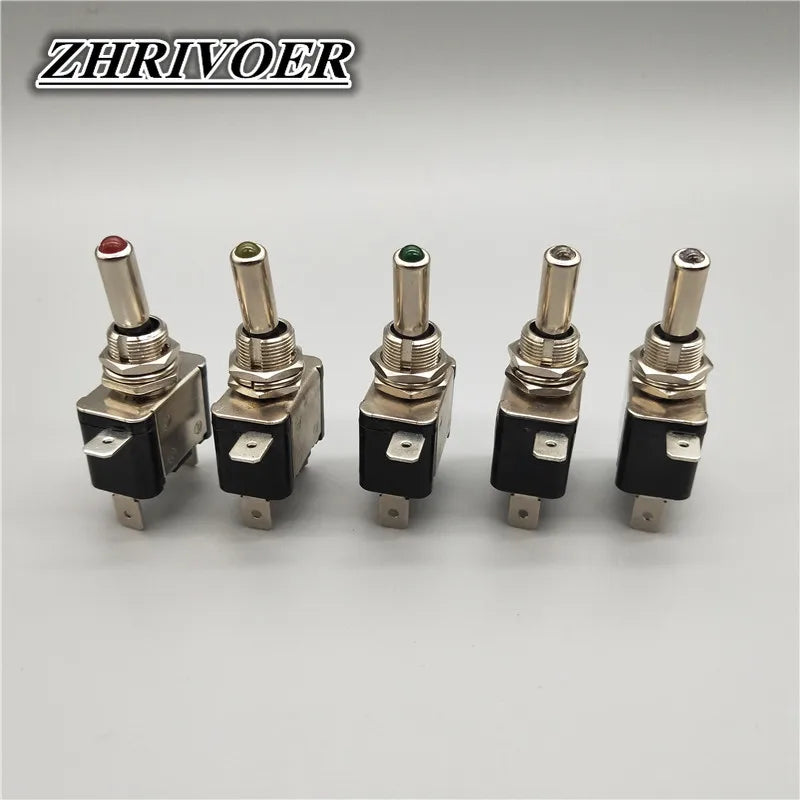 Auto Car Boat Truck Illuminated Led Toggle Switch With Safety Aircraft Flip Up Cover Guard Red Blue Green Yellow White 12V20A