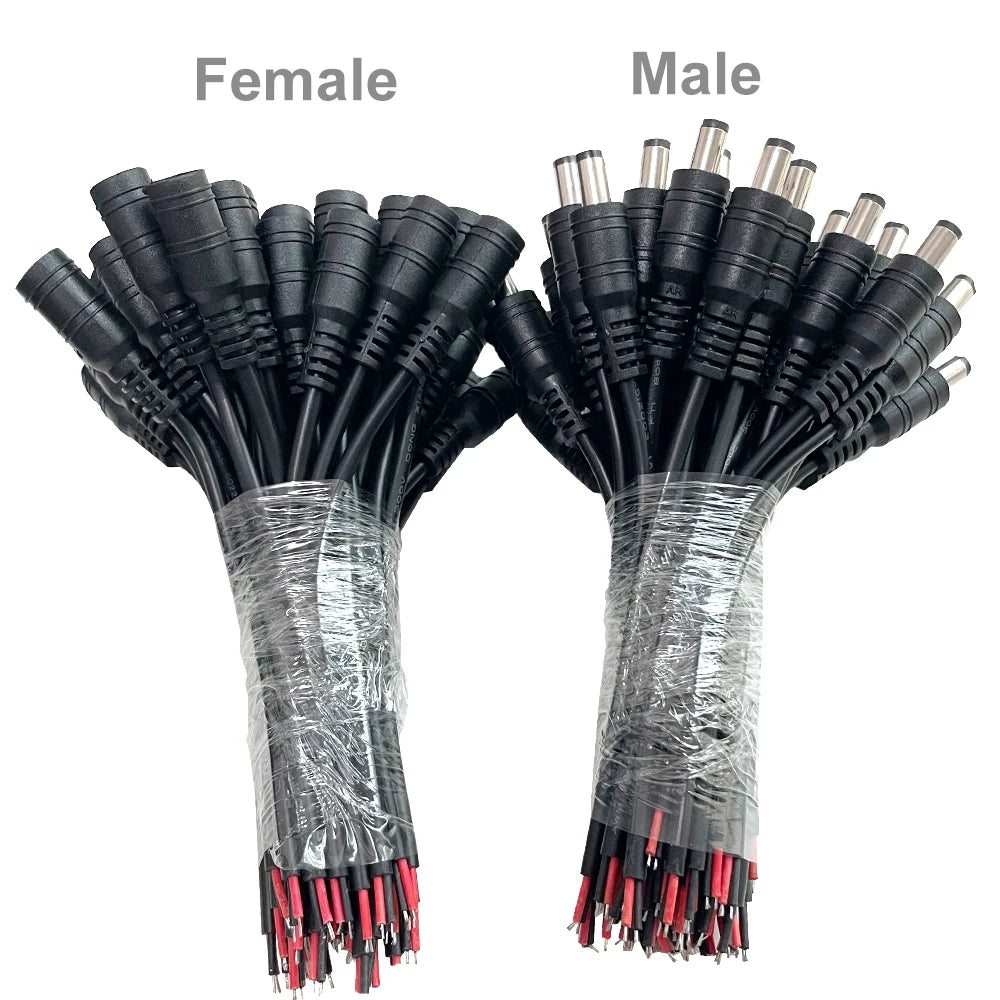 5/10pcs 5.5x2.1 Plug DC male or Female  Cable Wire Connector For 3528  5050 LED Strip Light