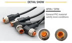 Cloweit M12 3 4 5 8 Pins PVC LED IP67 Sensor Cable Connector Type A Socket Plug 2m Waterproof  Male&Female Straight Angle