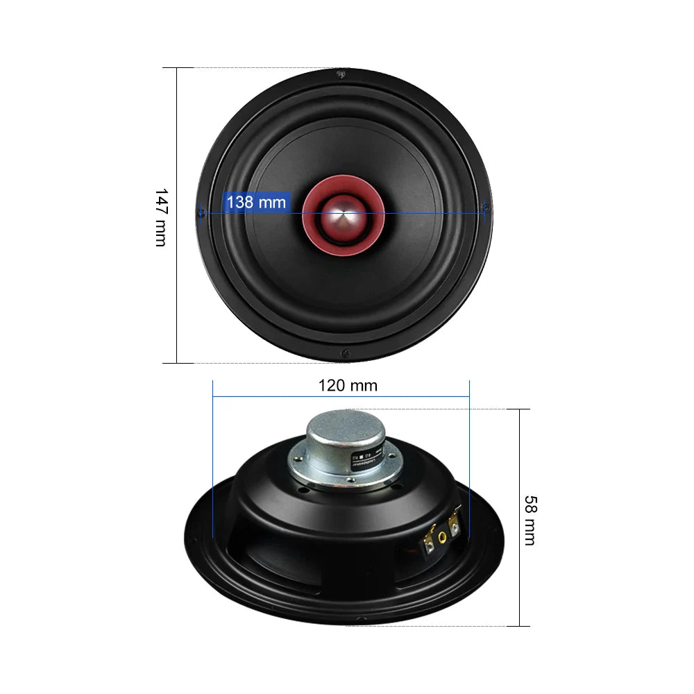 AIYIMA 2Pcs 5.25 Inch Hifi Full Range Speaker Units 4 8 Ohm 40W NdFeB Magnet Loudspaeker Home Theater Music Sound Speaker