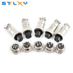 1set GX12 2/3/4/5/6/7 Pin Male + Female 12mm Circular Aviation Socket Plug Wire Panel Connector with Plastic Cap Lid