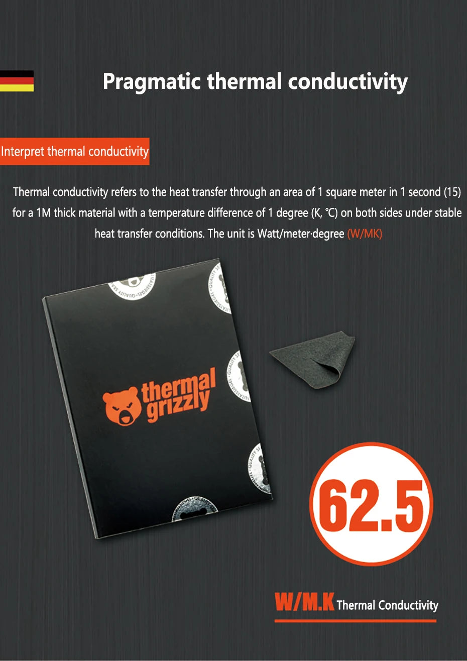 Thermal Grizzly Carbonaut Thermal Pad 62.5W/mk Reusable High Thermal Conductivity CPU/GPU Motherboard Heat Silicone Pad