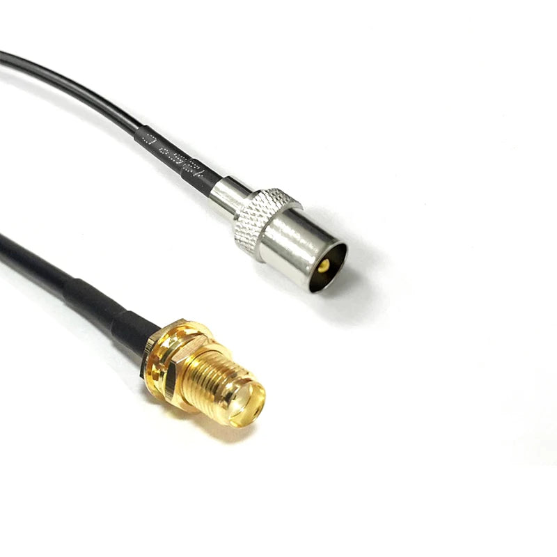 RG174 Cable IEC PAL DVB-T to SMA / F TV Male Plug & Female Jack RF Jumper Pigtail Adapter 20cm