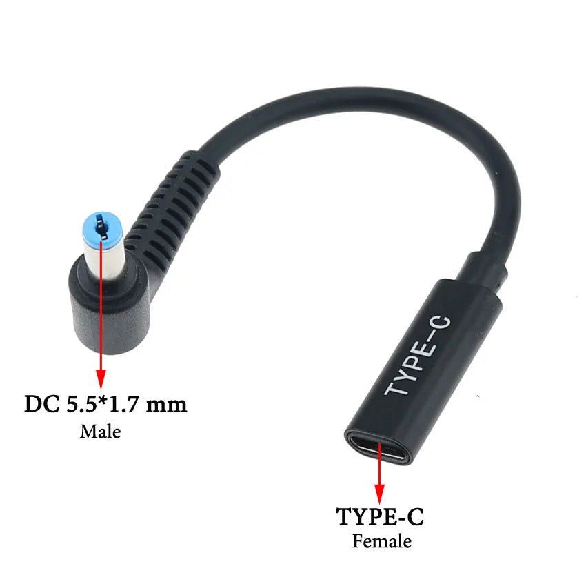 Cltgxdd USB 3.1 Type C Female to 4.0*1.35 5.5*2.5 4.5*3.0 4.0*1.7mm Male DC Plug Jack PD Power Charger Adapter Connector Cable
