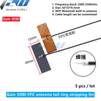 5 PCS/LOT WiFi 2.4G High Gain 5dbi , Built-in Flexible FPC Soft Antenna ZigBee Ipx4  Bluetooth Module IPX1/IPX4-K Patch Anten