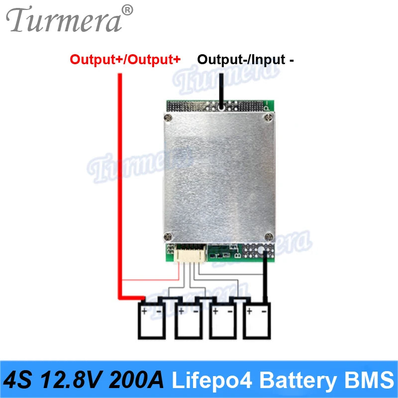 Turmera 4S 12.8V 280A Balance Lifepo4 Battery BMS Balance Protected Board for 3.2V 100Ah 200Ah 280Ah 320Ah Lifepo4 Batteries Use