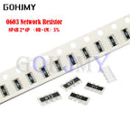 100PCS 0603*4 8P4R 2*4P Network Resistor SMD Array 0 ~ 910 Ohm 1K ~ 910K 2K 2.2K 4.7K 10K 22K 47K 100K 1M 1R 10R 100 220 470 Ohm