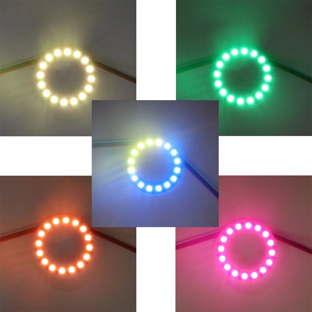 WS2812B 8/16/24/35/45 Leds Pixel Ring Addressable Led Modules WS2812 IC RGB Full Color Round Led Circle DC5V