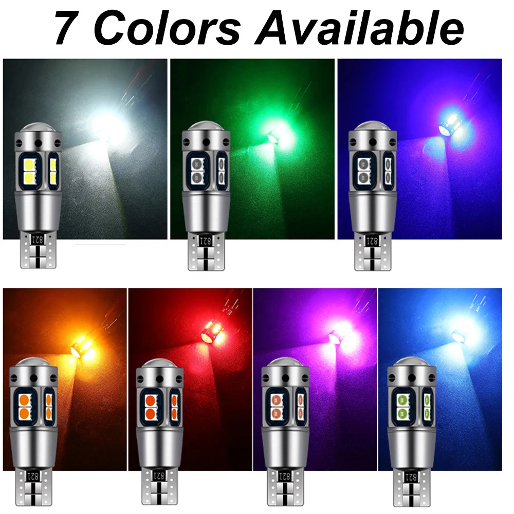 4Pcs W5W T10 LED Canbus Light Bulbs White Ice blue for Car Interior Dome Light Trunk Lamp Parking Lights Error Free 12V