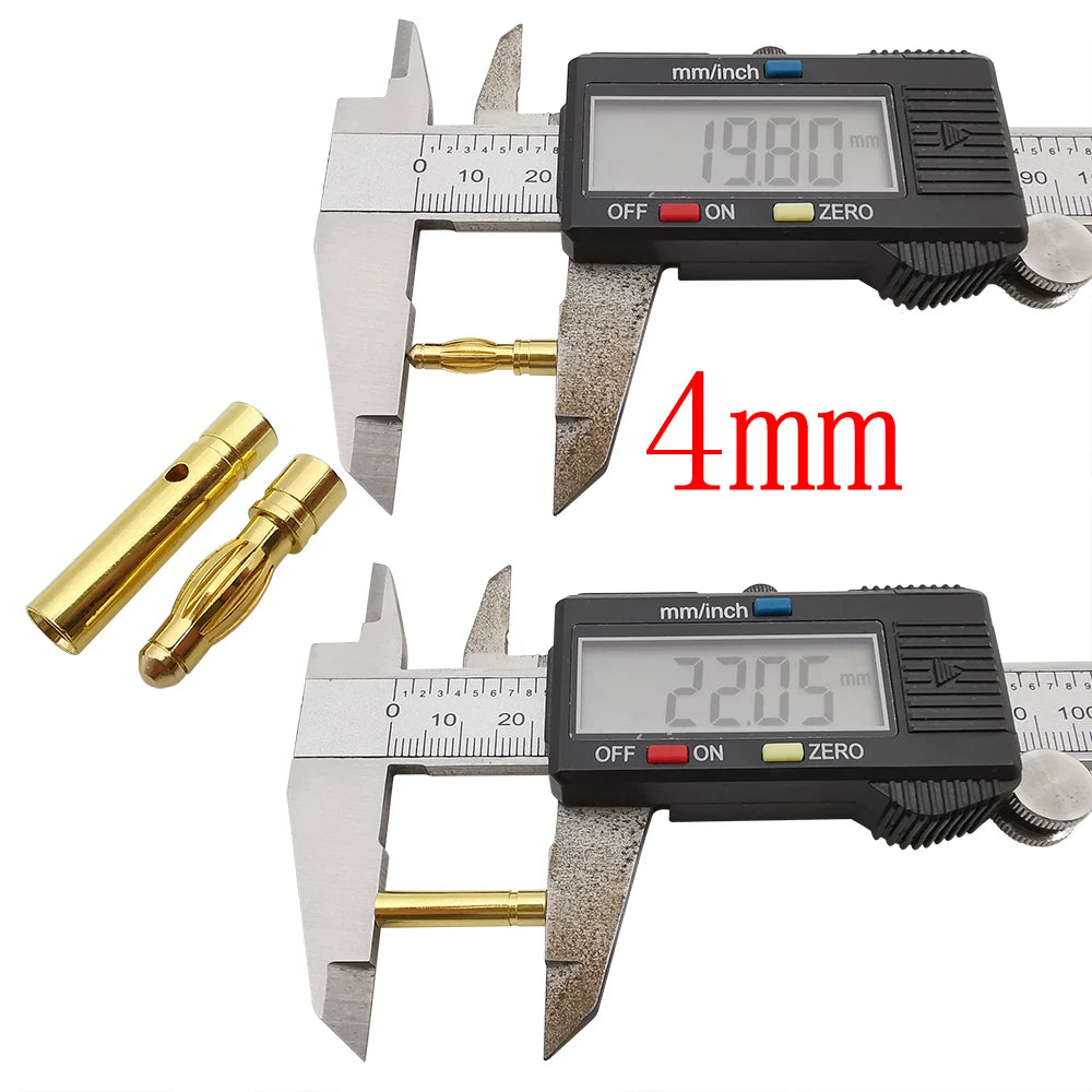 2mm 3mm 3.5mm 4mm Bullet Banana Plug Gold-Plated Banana Male Female Connector Battery Plugs Kits for RC Battery Parts DIY