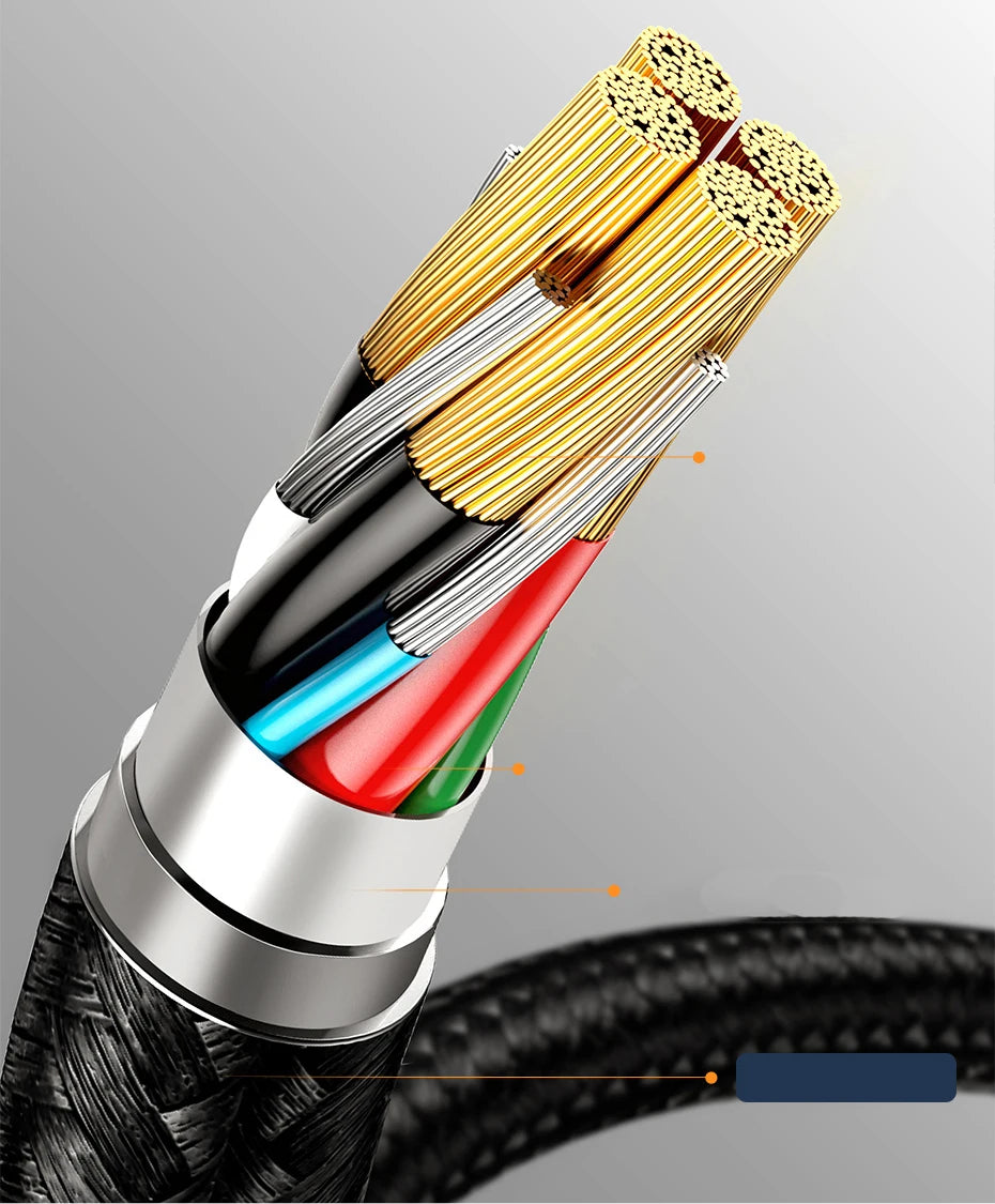 Baseus 3 in 1 USB Type C Cable for iPhone 15 14 13 12 Pro Charger Cable 100W Micro USB Type C Cable for Macbook Samsung Xiaomi