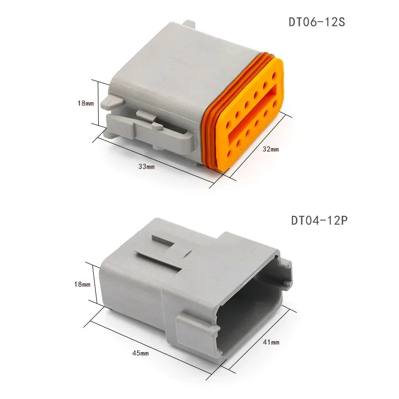 2-12 Pin DT Deutsch Series Waterproof Auto Connector Kits Solid Contacts With Crimping & Removal Tools DT06-2S DT04-2P DT06-3S