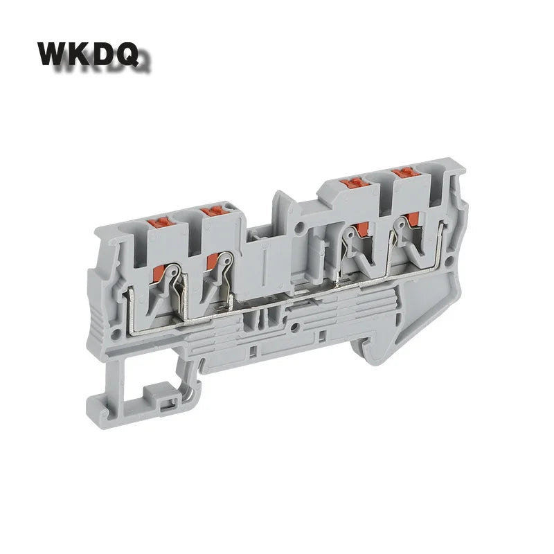 50Pcs PT2.5-QU Push-In Din Rail Terminal Block Spring 4-Conductor Strip Plug PT 2.5 QUATTRO Wire Electrical Connector PT 2.5-QU