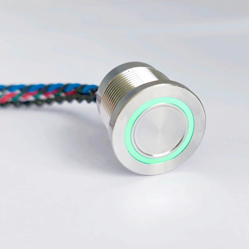 16MM 19MM 22MM IP68 316L stainless steel or  Black aluminum Waterproof RGB 3 color piezo push button switch PS223P10YSS1RGB24T