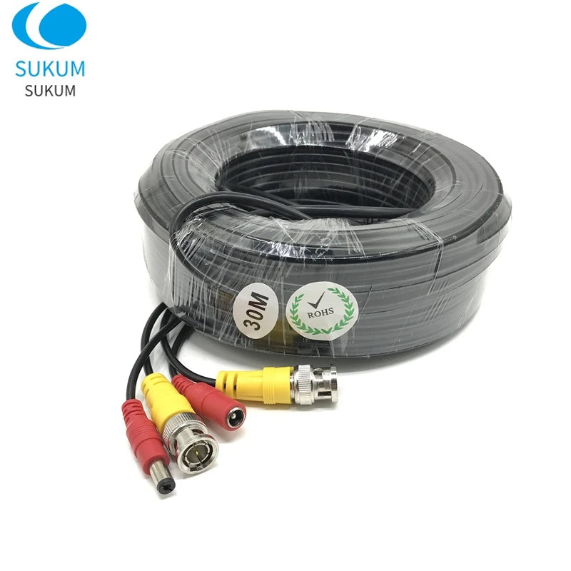 High-Definition AHD Camera Cables 5/10/20/30M BNC with Coaxial Output And DC Plug Connection for Analog CCTV DVR Systems