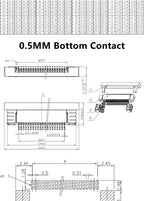 10pcs FPC Connector 0.5mm/1.0mm Pitch Drawer type Upper/ Bottom contact Type Socket FFC Flat Cable Socket 4P 5P 6P 8P 10P-60Pin