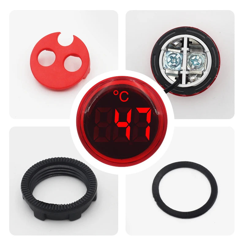 Mini Digital LED Thermometer Square/Round Head Temperature Gauge for Liquid & Air Measurement Range -25℃ to 150℃