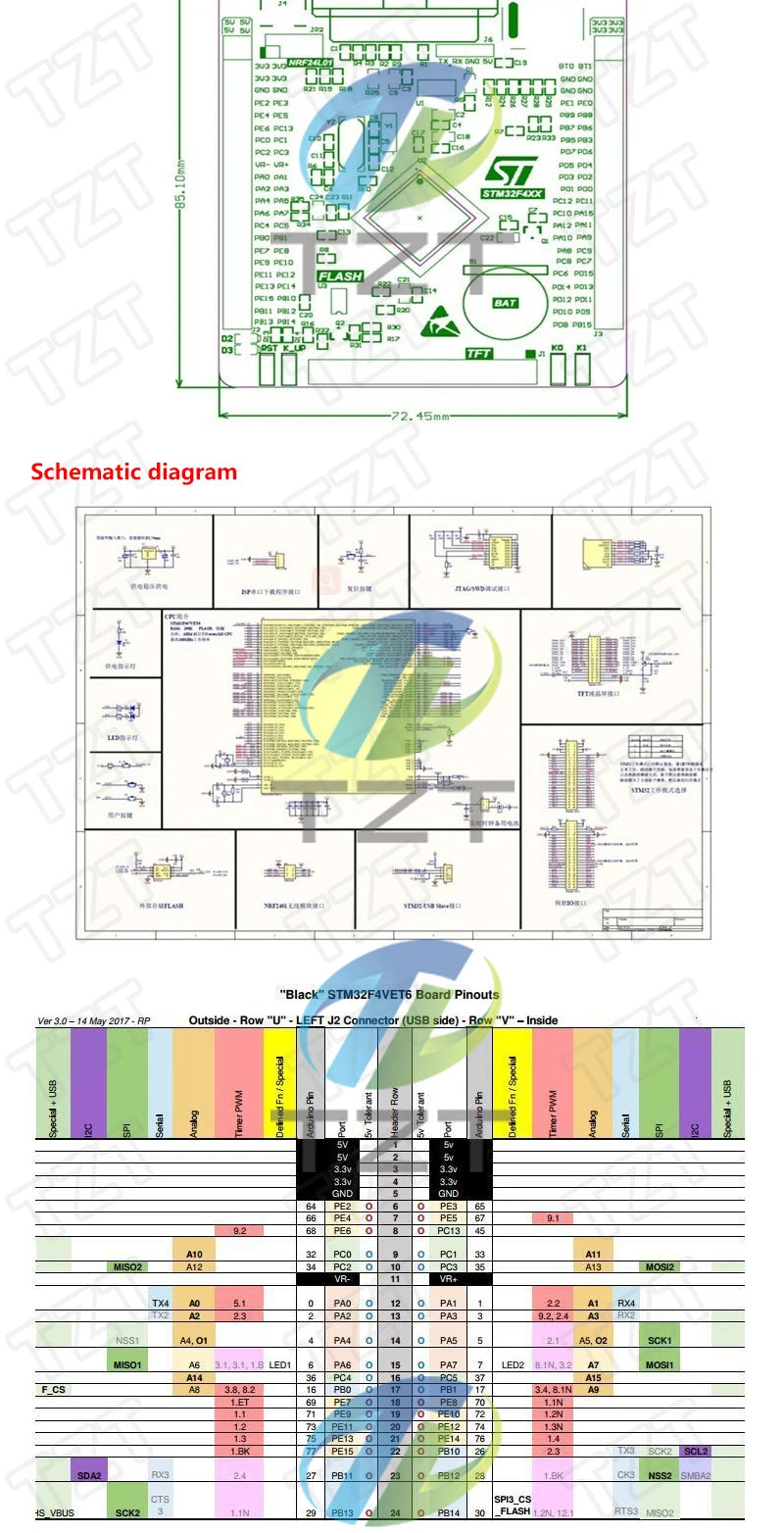 TZT 1/2/5pcs STM32F407VET6 STM Development Board Cortex-M4 STM32 minimum system learning board ARM core board