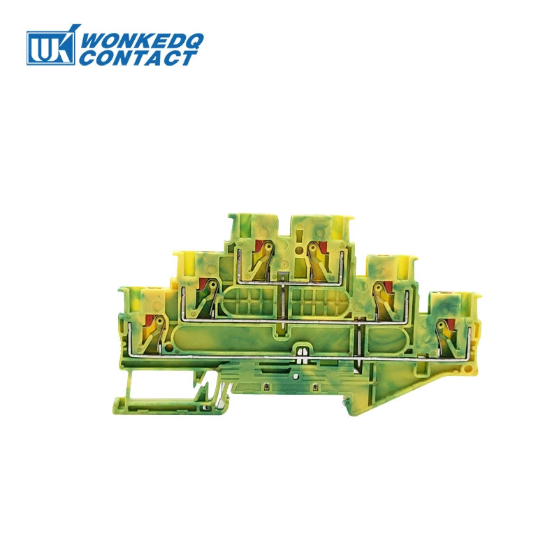 10Pcs PT2.5-3L Push-in Wiring Connector Triple 3 Level 2.5 mm² Cable 2.5mm Electrical Cable Din Rail Terminal Block PT 2.5-3L