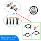 Aerial Circular Connector Aviation Plug GX16 With Shielded Cable Wire 2m GX-16 Female 2 3 4 5 6 7 8 Pins Customization Supported