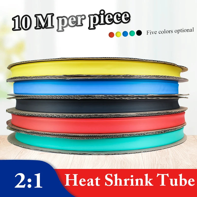 10 Meter Colorful Clear Heat Shrink Tube Shrinkable Tubing Wrap Wire Kits 2:1 Heat Shrink Tube Wrap Wire Sell DIY Connector