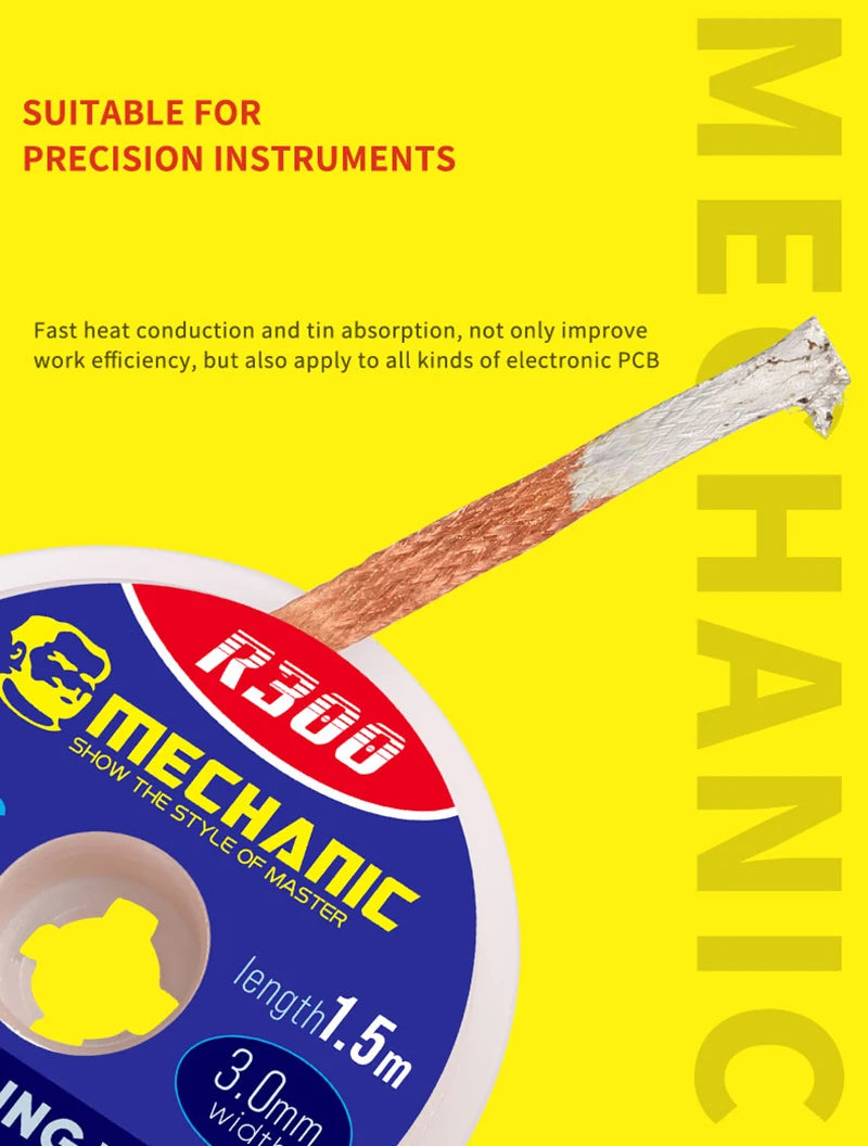 10pcs/Lot Mechanic Solder Wick Remover Desoldering Braid Wire Sucker Cable Wire 1.0/1.5/2.0/2.5/3.0/3.5/4.0mm Welding Accessory