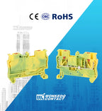 PT2.5-PE Push-in Ground Feed Through Protective Earth 2.5 Wire Electrical Connector Din Rail Terminal Block PT 2.5-PE