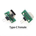 Cltgxdd 1pcs Data Charging Cable Jack Test Board with Pin Header 90/180 Degree USB 3.1 Type-C Female Male Connector
