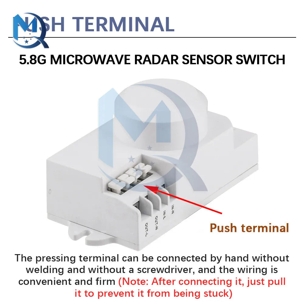 AC85-250V TDL-1918 5.8G Microwave Radar Sensor Switch Fully Automatic Induction Microwave Detector Radar Switch