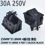 5pcs 30A 250V KCD2 KCD4 Rocker Switch DPST 4 Pin 6Pin Red Lighted 120V Rocker Toggle Switch ON Off Heavy Duty 22*29 High voltage