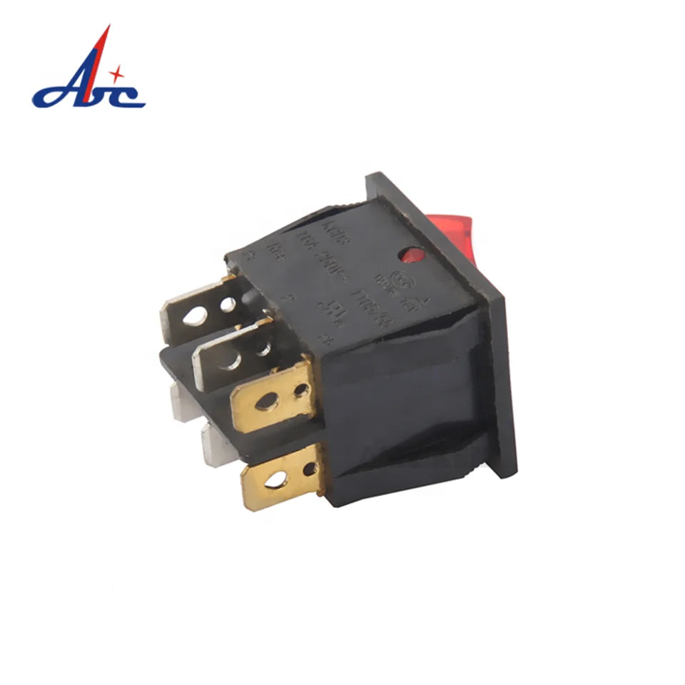 ABILKEEN 100PCS/Lot KCD2-2101N KCD2 Rocker Toggle Switch ON-OFF Latching Rocker Switch Dual Port Push Button AC250V 15A
