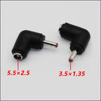 1pcs DC Connector 5.5 x 2.5MM Female Power Adapter to 3.0×1.1，3.5×1.35，4.0×1.35，4.0×1.7，4.8×1.7，5.5×2.1MM Male 90 Degree .