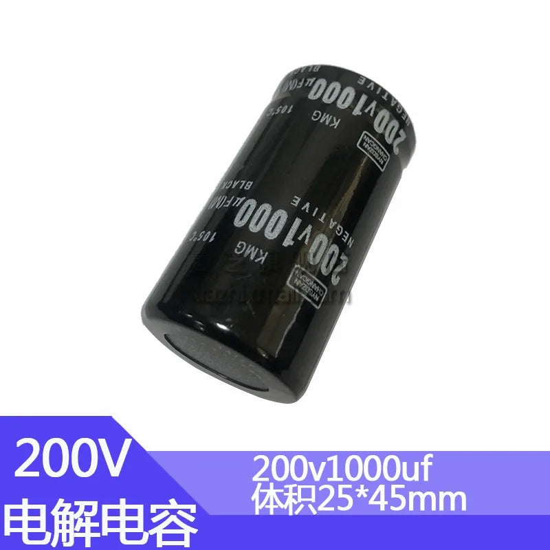200V1000uf 25x45mm Aluminum Electrolytic Capacitor 200v 200wv 200vdc 1000uf 1000mf 1000mfd