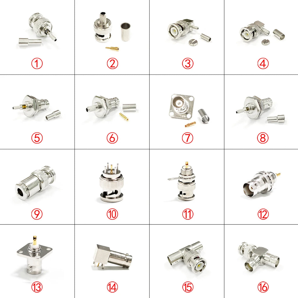 BNC Male Female RF Coax Connector Aapter for RG316 RG58 Cable Straight Right Angle Welding Terminal PCB Mount NEW Wholesale