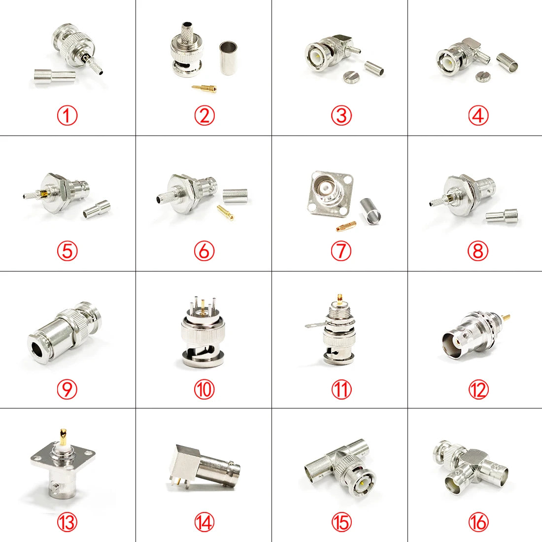 BNC Male Female RF Coax Connector Aapter for RG316 RG58 Cable Straight Right Angle Welding Terminal PCB Mount NEW Wholesale