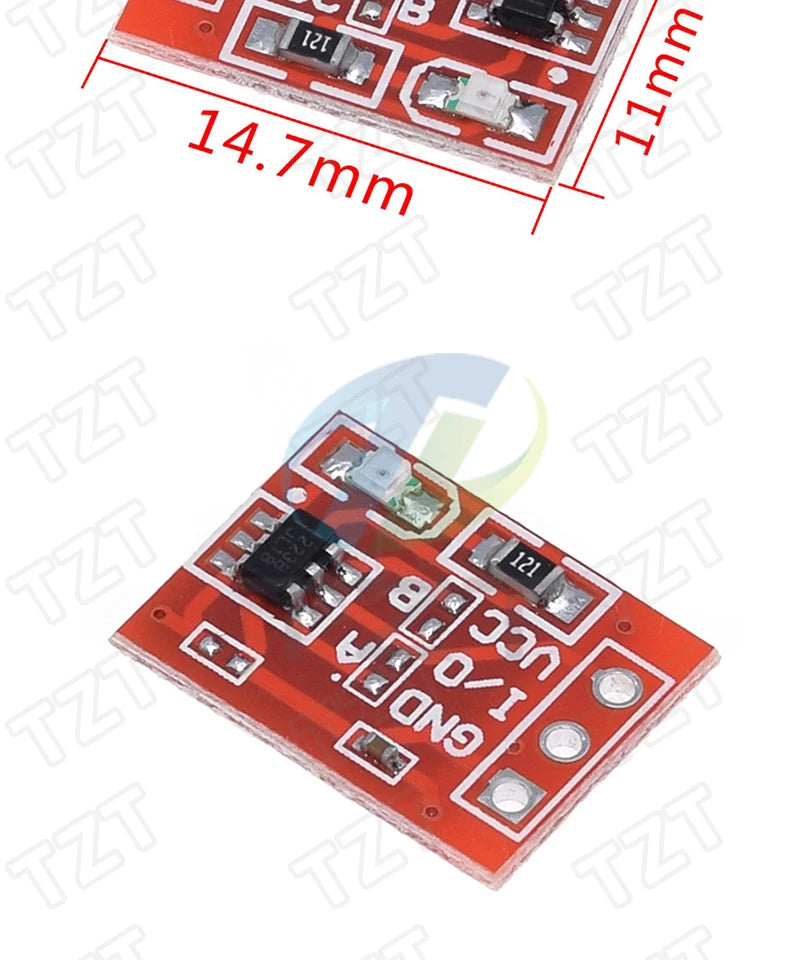 TZT TTP223 12V 1-Channel Touch Relay Module Capacitive Touch Key Switch Sensor Self-Locking/No-Locking HTTM Touch Button