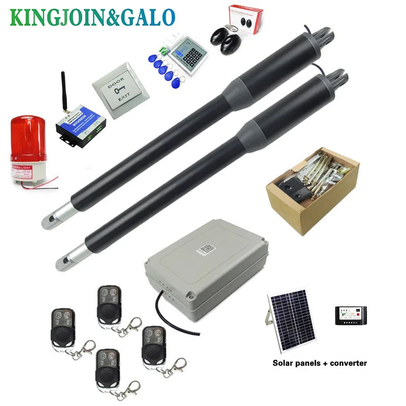 200kg-300kg Swing Gate Linear Actuator Motors Kit with Push Button Photocell Alarm Lamp (GSM Module Keypad Optional)