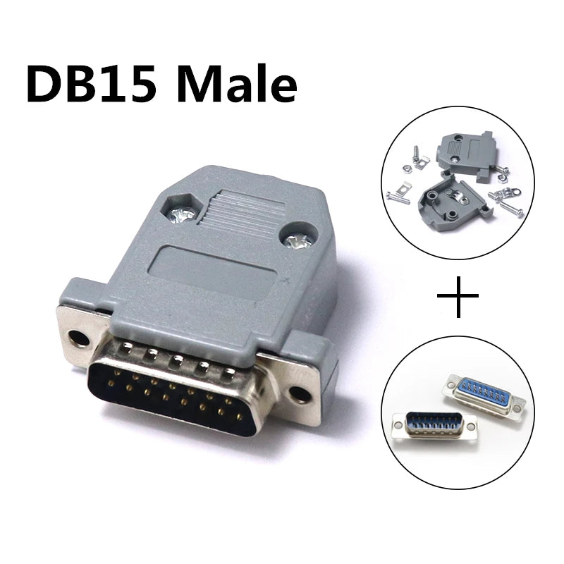 2/5sets DB-9 RS232 Serial Port Connector DB Connector 9/15/25/37 Pin Copper RS232 COM Adapter With Plastic Case Metal shell
