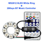 WS2812B Individually Addressable Led Ring 5050 RGB With USB 28Keys Bluetooth Music Controller Kit BuiIt-in 8/16/24/35/45 Pixels