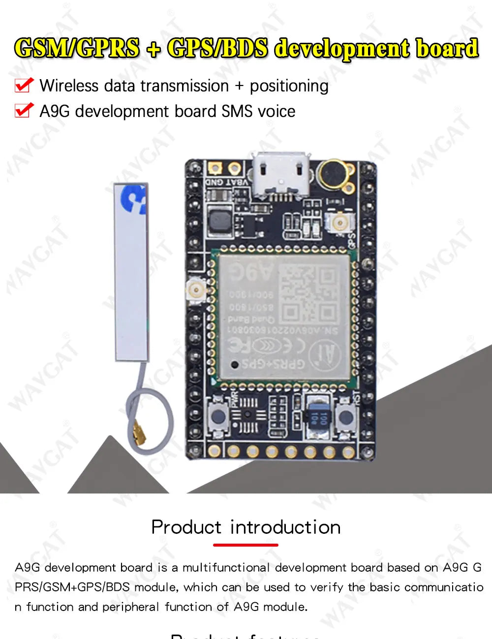 GSM / GPRS + GPS / BDS Development Board A9G Development Board \ SMS \ Voice \ Wireless Data Transmission + Positioning