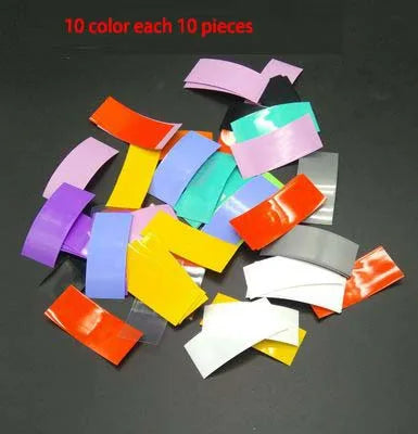 100pcs 18650 Battery Wrap Sleeve Heat Shrink Shrinkable Tube Insulated Multicolor Battery Skin PVC FilmTape Protector Cover Pipe