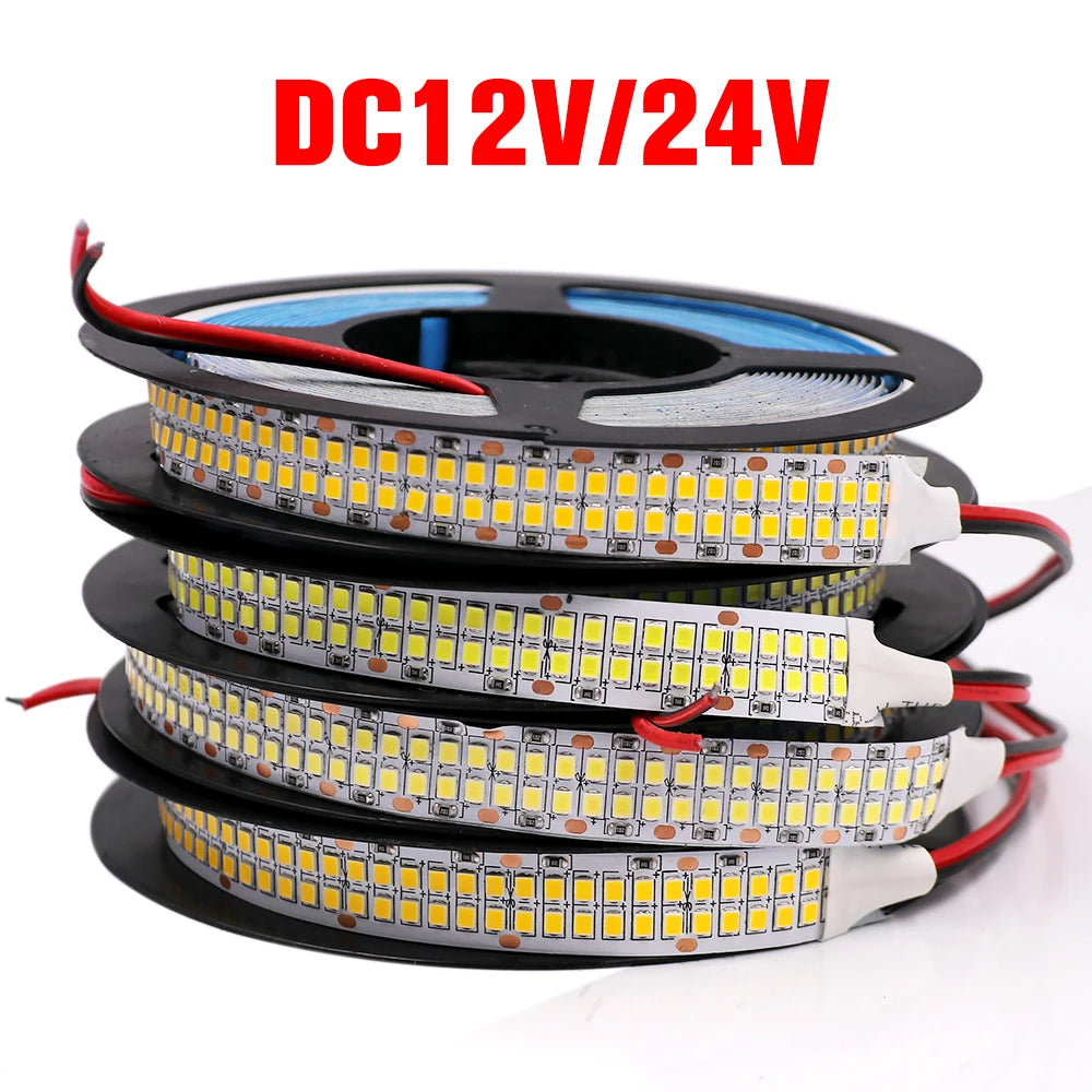 5M LED Strip Light DC 12V 24V 2835 Flexible Ribbon Diode Light 60/120/240/480 LED Stripe Warm Natural Cold White Luces Led Tape