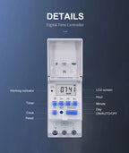 TOMZN New Type Din Rail Single Phase Weekly Ogrammable Digital TIME SWITCH Relay Timer Control AC 220V 230V 12V 24V 48V 16A