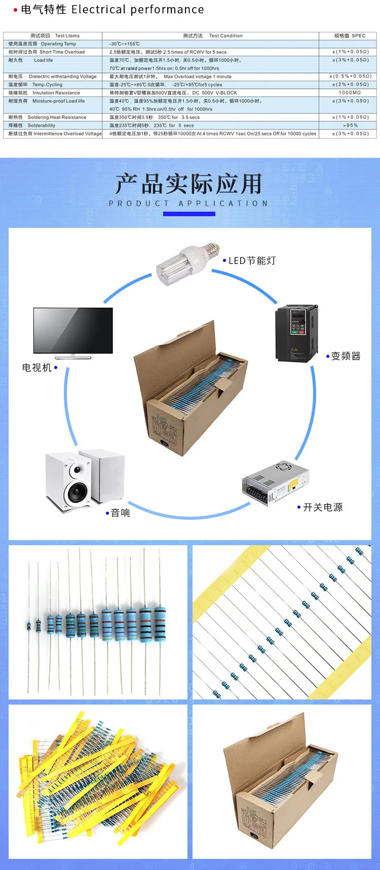 50pcs 1/2W Metal Film Resistor 1 1.2 1.5 10 12 15 100 120 150 R K Ohm 1K2 1K5 1% 0.5W Five-color Ring Resistance 1K 10K 100K 10R