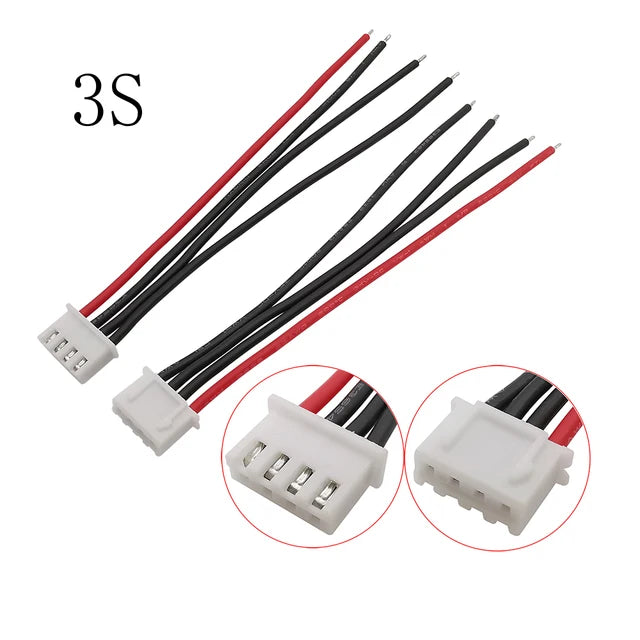 5Pcs JST XH 2.54mm Pitch 22AWG XH 1S/2S/3S/4S/5S/6S/7S LiPo Female Connector Battery Balance Charger Plug Wire Cable Connectors